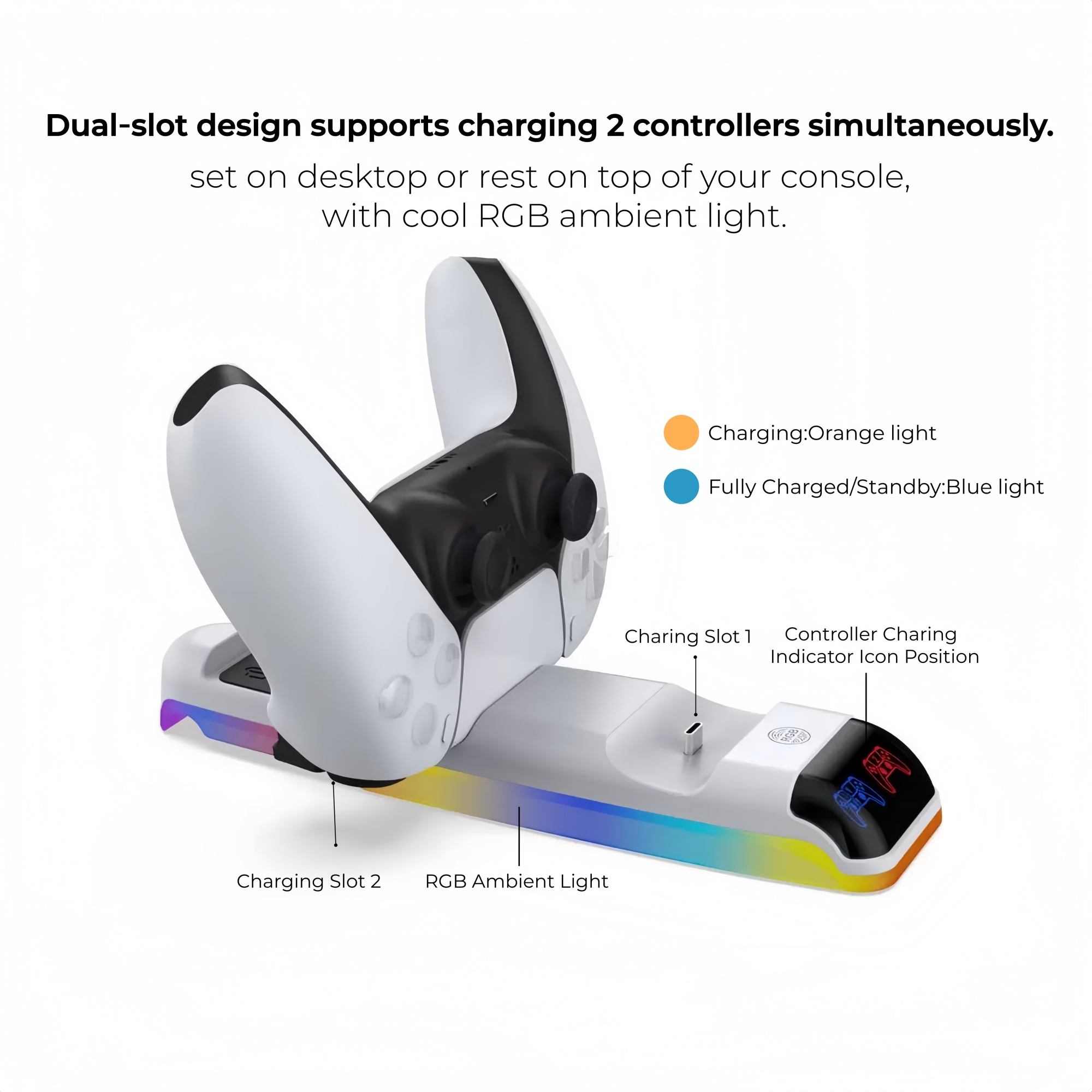 PS5 DualSense 무선 컨트롤러용 RGB 라이트 - Controller Charging Stand 리뷰 및 가격
